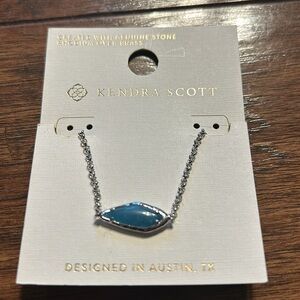 Kendra Scott, silver/green pendant necklace NWT